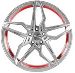 Corspeed Kharma Silver-brushed-Surface Undercut Trimline Red Alufelge 20 Zoll...