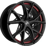 Keskin KT24 Thunder Black Painted Red Inside Alufelge 19 Zoll ET30 5x112 ML66,6