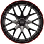 MAM GT1 Matt Black Lip Red Alufelge 18 Zoll ET45 5x100 ML66,6