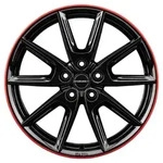 Borbet LX19 Black Glossy Rim Red Alufelge 19 Zoll ET45 5x114,3 ML72,5