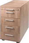 Hammerbacher Standcontainer Nussbaum 4 Sch&uuml;be