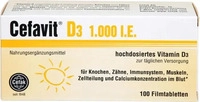PZN-DE 12490009, Cefak Cefavit D3 1.000 I.E. Filmtabletten 13.7 g, Grundpreis:...