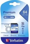 Verbatim SDXC Karte 64GB Class 10 44024