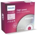 1x5 Philips DVD+R 8,5GB DL 8x JC DR8S8J05C/00
