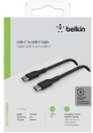 Belkin USB-C/USB-C Kabel 1m ummantelt, schwarz CAB004bt1MBK