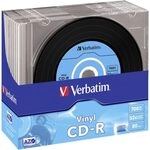 1x10 Verbatim CD-R 80 / 700MB 52x Speed, Vinyl Surface, Slim 43426
