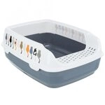 Trixie Katzentoilette Delio mit Motiv - grau/wei&szlig;
