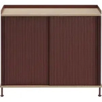 Enfold Schrank 100 cm Bordeauxrot mit Tischplatte aus Eiche
