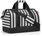 Allrounder Reisetasche L gestreift, schwarz-wei&szlig;, aus recyceltem Material