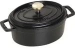 La Cocotte Topf 600 ml oval schwarz aus Gusseisen gefertigt