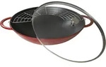 Staub Wok 37 cm rot mit Deckel
