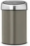 Touch Bin M&uuml;lleimer 3 l metallisch Platin matt mit Stahldeckel