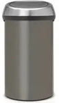 Touch Bin M&uuml;lleimer 60 l graphitfarbig mit Deckel aus FPP-Stahl matt