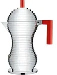 Pulcina Kaffeekocher 300 ml mit rotem Griff f&uuml;r Induktion