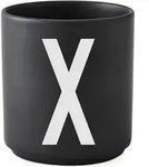 Aj Becher Buchstabe X schwarz aus Porzellan