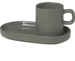 Pilar Espressotassen pewter mit Untertasse 2 St.