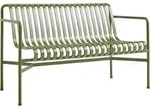 Palissade Gartenbank mit R&uuml;ckenlehne und Armlehnen, oliv