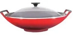Tradition Collection Wok 36 cm kirschrot mit Glasdeckel