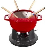 Staub Fondue-Set 18 cm rot 10 El.