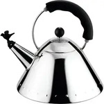 Alessi 9093 Wasserkocher mit schwarzem Griff