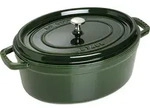 La Cocotte Topf 5,5 l oval gr&uuml;n aus Gusseisen gefertigt