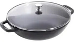 Staub Wok 30 cm schwarz mit Deckel