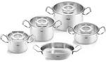 Original Profi Collection Topf-Set mit Glasdeckeln und Pfanne mit Haltegriffen 5 El.
