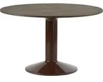 Midst Tisch 120 cm rund dunkle Eiche auf rotem Bein