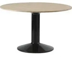 Midst Tisch 120 cm rund helle Eiche auf einem schwarzen Bein