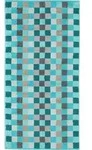 Unique Handtuch 70 x 140 cm Schachbrett t&uuml;rkisfarbig