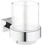 GROHE Glashalter Essentials Cube Chrom Metall, Glas 40755001