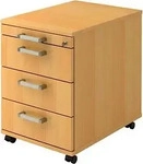 HAMMERBACHER Solid AC30 Rollcontainer buche 4 Ausz&uuml;ge 42,8 x 58,0 x 59,0 cm