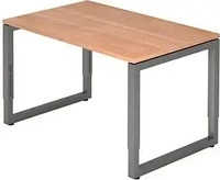 HAMMERBACHER RS12 h&ouml;henverstellbarer Schreibtisch nussbaum rechteckig, Kufen-Gestell