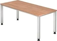 HAMMERBACHER QS19 h&ouml;henverstellbarer Schreibtisch nussbaum rechteckig,