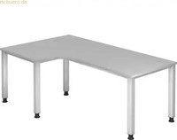 HAMMERBACHER QS82 h&ouml;henverstellbarer Schreibtisch grafit L-Form, 5-Fu&szlig;-Gestell