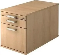 HAMMERBACHER Solid TC20 Rollcontainer eiche 3 Ausz&uuml;ge 42,8 x 80,0 x 51,2 cm