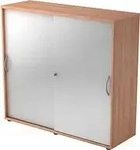 HAMMERBACHER Schiebet&uuml;renschrank 1753S, V1753S/N/S/BM nussbaum, silber 2 Fachb&ouml;den