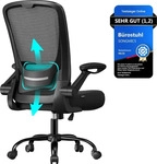 SONGMICS B&uuml;rostuhl, OBN37BKV1 Stoff schwarz, Gestell schwarz
