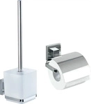 WENKO WC-Garnitur Quadro silber Metall, 1 Set