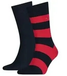 Tommy Hilfiger 2P Men Rugby Sock Blau/Rot Gr 39/42 Herren