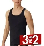 Schiesser 2P Original Classics Fine Rib Undershirts Schwarz Baumwolle Small Herren