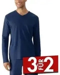 Mey Solid Night Long-Sleeved T-Shirt Dunkelblau Baumwolle Small Herren