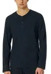 Schiesser Mix and Relax Long Shirt Button Placket Dunkelblau Baumwolle Small...