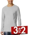 Schiesser Mix and Relax Long Sleeve Grau Baumwolle Small Herren