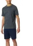 Schiesser Casual Essentials Short Sleeve Pyjama Grau Baumwolle Small Herren