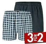 Schiesser 2P Boxershorts multipack Hellblau kariert Baumwolle Small Herren