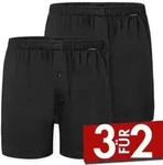 Schiesser 2P Long Boxershorts Schwarz Baumwolle Medium Herren