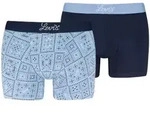 Levis 2P Boxer Briefs Cotton Patterned Marine/Blau Baumwolle Large Herren
