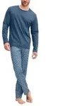 Calida Relax Streamline Long Pyjama Blau Baumwolle Large Herren