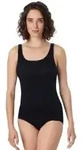 Schiesser Luxury Top Schwarz Baumwolle 38 Damen